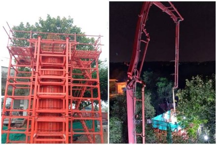 on this corridor, the average height of the piers is 10 metres.