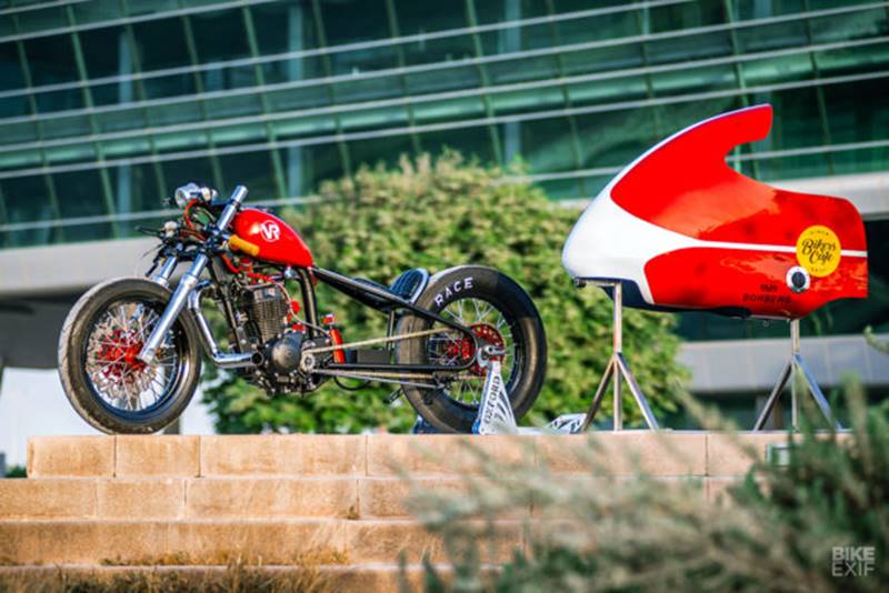 Custom bike scene in Persian Gulf may be small for now but that didn't stop it from churning out an 'xtreme' build. The Dubai custom shop Bikers Cafe gives three new motorcycles every year to local customisers for an annual build-off. One of these was a Hero Xtreme 150, amusingly called the Thriller in the UAE. (Source: Bikeexif)
