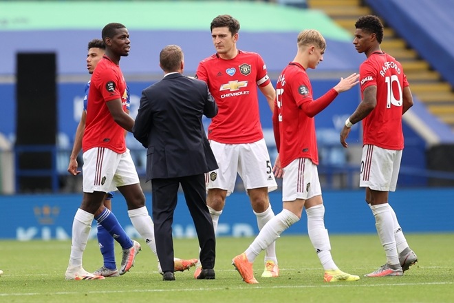 Manchester United players after their recent Premier League match against Leicester City in Leicester, Britain (Reuters Image)