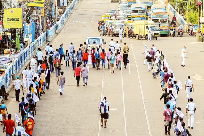 Students' Federation of India (SFI) members during a protest rally against the National Education Policy-2020, in Kolkata (PTI Image) Students' Federation of India (SFI) members during a protest rally against the National Education Policy-2020, in Kolkata (PTI Image)