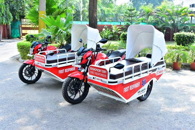 Hero MotoCorp hands over 4 Xtreme 200R-based bike ambulances to Haryana Government: All details