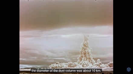 The video showed that the plane captured the explosion from a distance of a few hundred kilometers. Image: IE