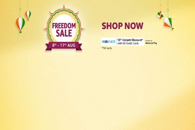 Amazon is offering no cost monthly instalment facility with zero effective interest and zero processing fee. Customers with SBI card will get 10% instant discount on minimum purchase of Rs 5000.