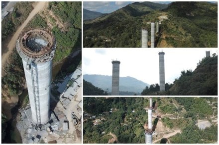 The Northeast Frontier Railway Construction Organisation is constructing the tallest pier bridge in the world, near Noney in the North-Eastern state of Manipur. The Northeast Frontier Railway Construction Organisation is constructing the tallest pier bridge in the world, near Noney in the North-Eastern state of Manipur.