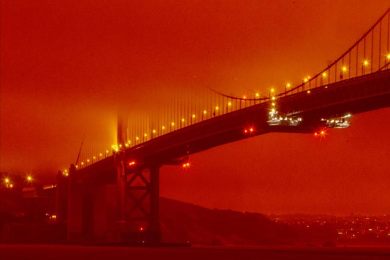 Wildfires, California, Wildfires in California, California wildfire, orange sky, San Francisco