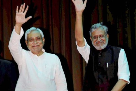 Bihar Chief Minister Nitish Kumar and deputy CM Sushil Kumar Modi. (file pic) 