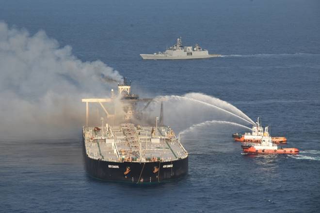 Oil tanker fire: First responder Indian Navy reaches out to help Sri Lankan Navy