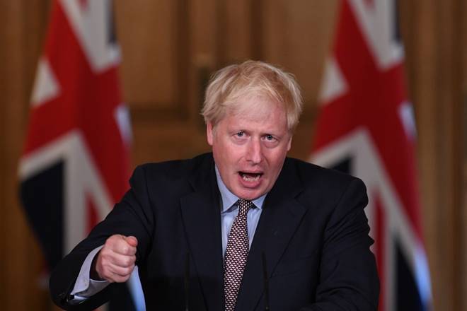 Britain's Prime Minister Boris Johnson speaks during a virtual news conference on the ongoing situation with the coronavirus disease (COVID-19), at Downing Street, London, Britain September 9, 2020. Stefan Rousseau/Pool via REUTERS Britain's Prime Minister Boris Johnson speaks during a virtual news conference on the ongoing situation with the coronavirus disease (COVID-19), at Downing Street, London, Britain September 9, 2020. Stefan Rousseau/Pool via REUTERS