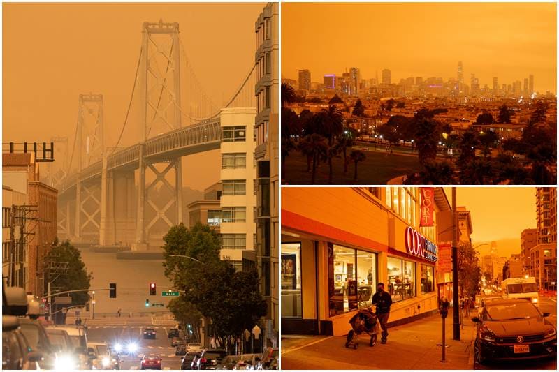 Wildfires, California, Wildfires in California, California wildfire, orange sky, San Francisco