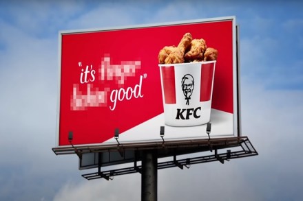 The brand released a global campaign showcasing KFC posters and packaging with the slogan blurred and pixelated
