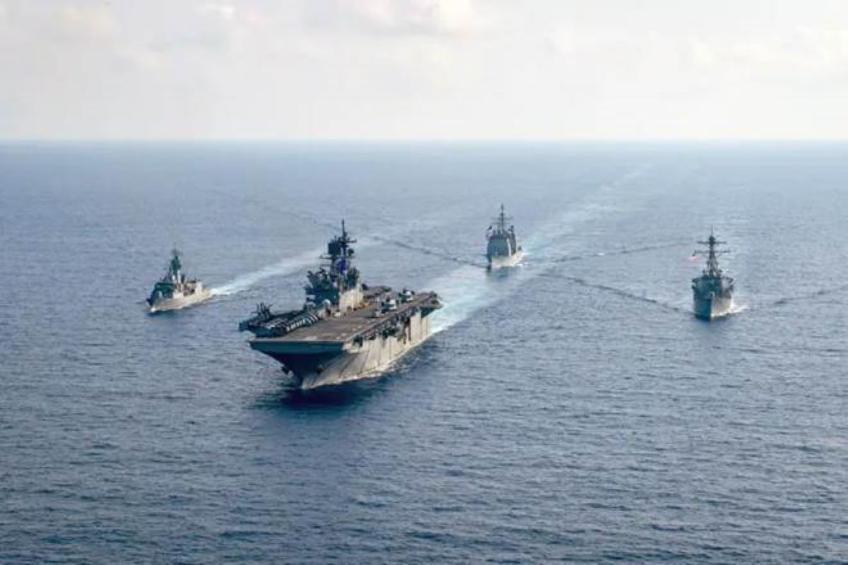 The Taiwan Strait is a busy transit route to and from the South China Sea. The Taiwan Strait is a busy transit route to and from the South China Sea.