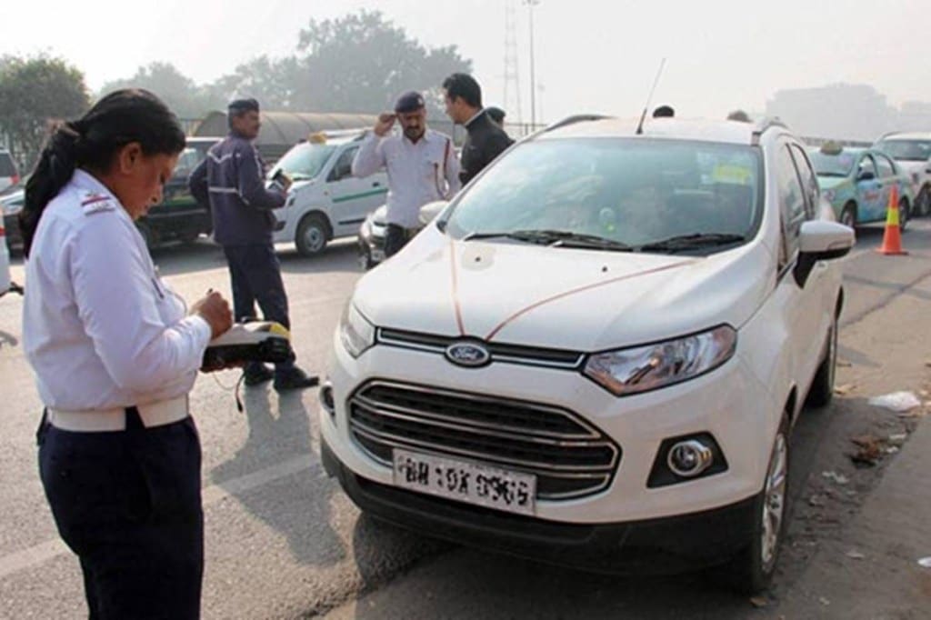 challaned for not wearing a mask while being inside in cars possible? here health ministry guidelines