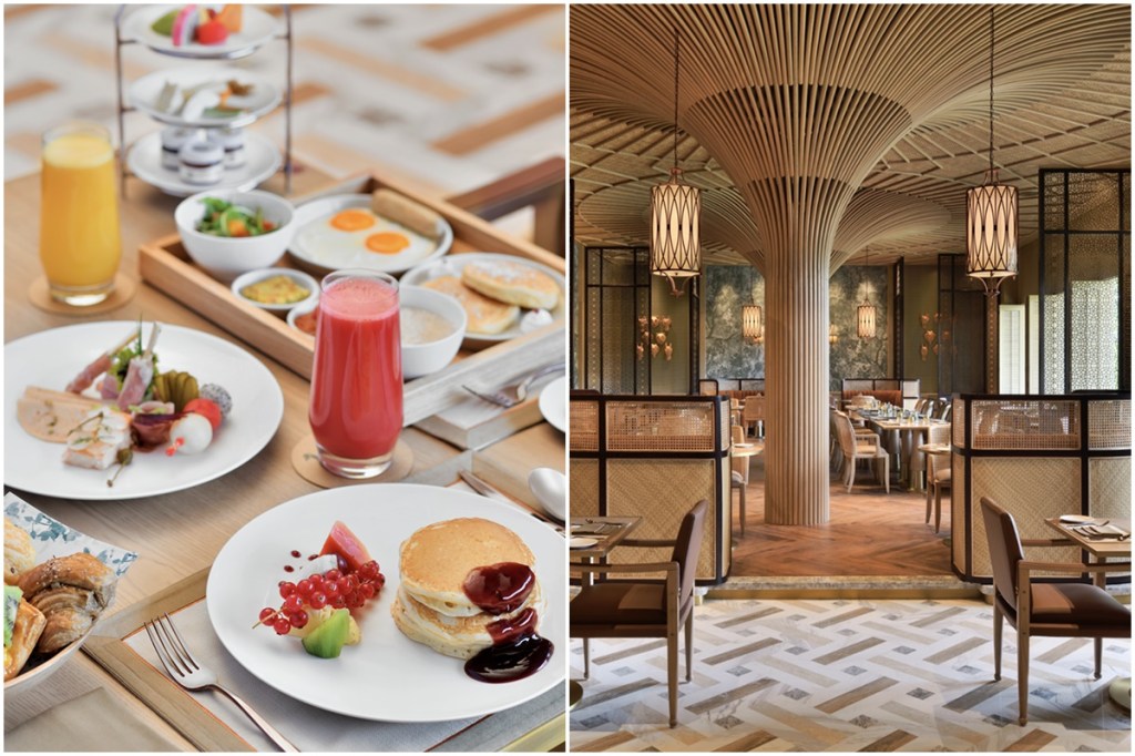 The interiors are done largely in cane with two canopies resembling trees; and Machan Breakfast Trail