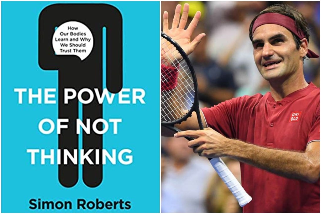 One of the features of embodied knowledge that the author has outlined is ‘practice’. This can be seen in how Roger Federer plays his shots not by the book but body (Reuters Image)