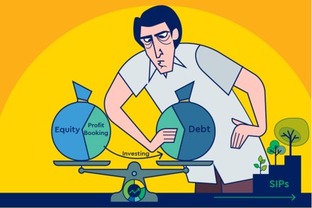 The profits booked from equity can be invested in fixed income securities and even gold to rebalance the portfolio.