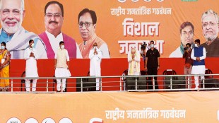 Prime Minister Narendra Modi, Bihar chief minister Nitish Kumar and other NDA leaders during an election campaign rally ahead of Bihar Assembly polls, in Sasaram (PTI Image)