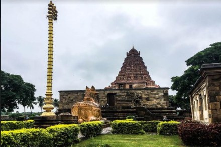 The palace and the city of Gangaikondacholapuram were built between 1023 CE and 1029 CE, while the temple was consecrated in 1035 CE by Rajendra Chola I. The palace and the city of Gangaikondacholapuram were built between 1023 CE and 1029 CE, while the temple was consecrated in 1035 CE by Rajendra Chola I.
