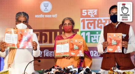 Finance Minister Nirmala Sitharaman (R) and Finance Secretary Ajay Bhushan Pandey addresses the GST Council meeting, in New Delhi. (PTI/File Photo)