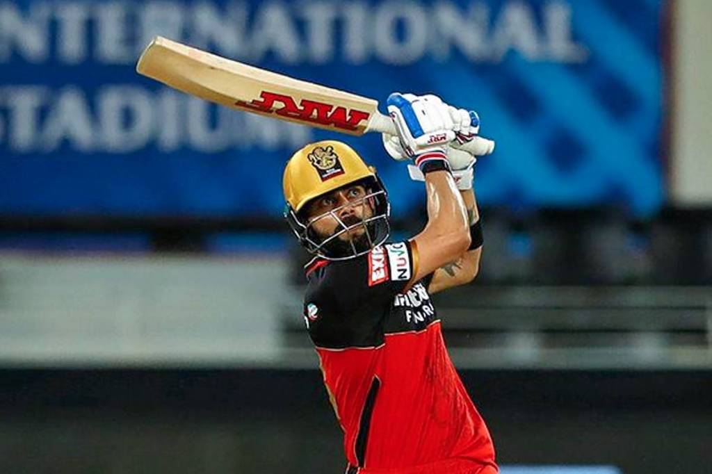 Royal Challengers Bangalore (RCB) captain Virat Kohli hits a six during IPL 2020 cricket match against Chennai Super Kings, at Dubai International Cricket Stadium in Dubai, United Arab Emirates. (FILE - PTI/Sportzpics for BCCI)