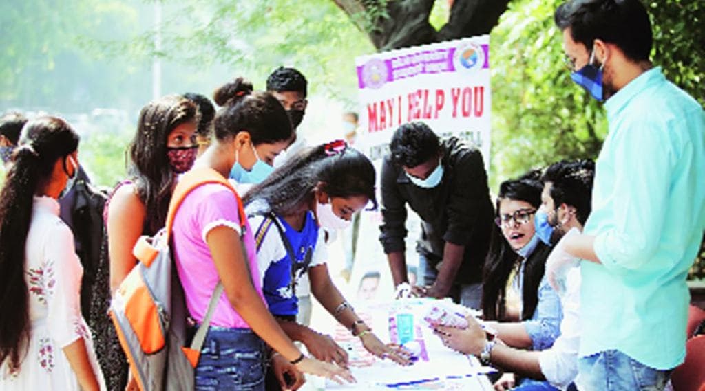 The 100 per cent cut-off for undergraduate admissions in Delhi University comes after a gap of five years. (Photo source: IE)