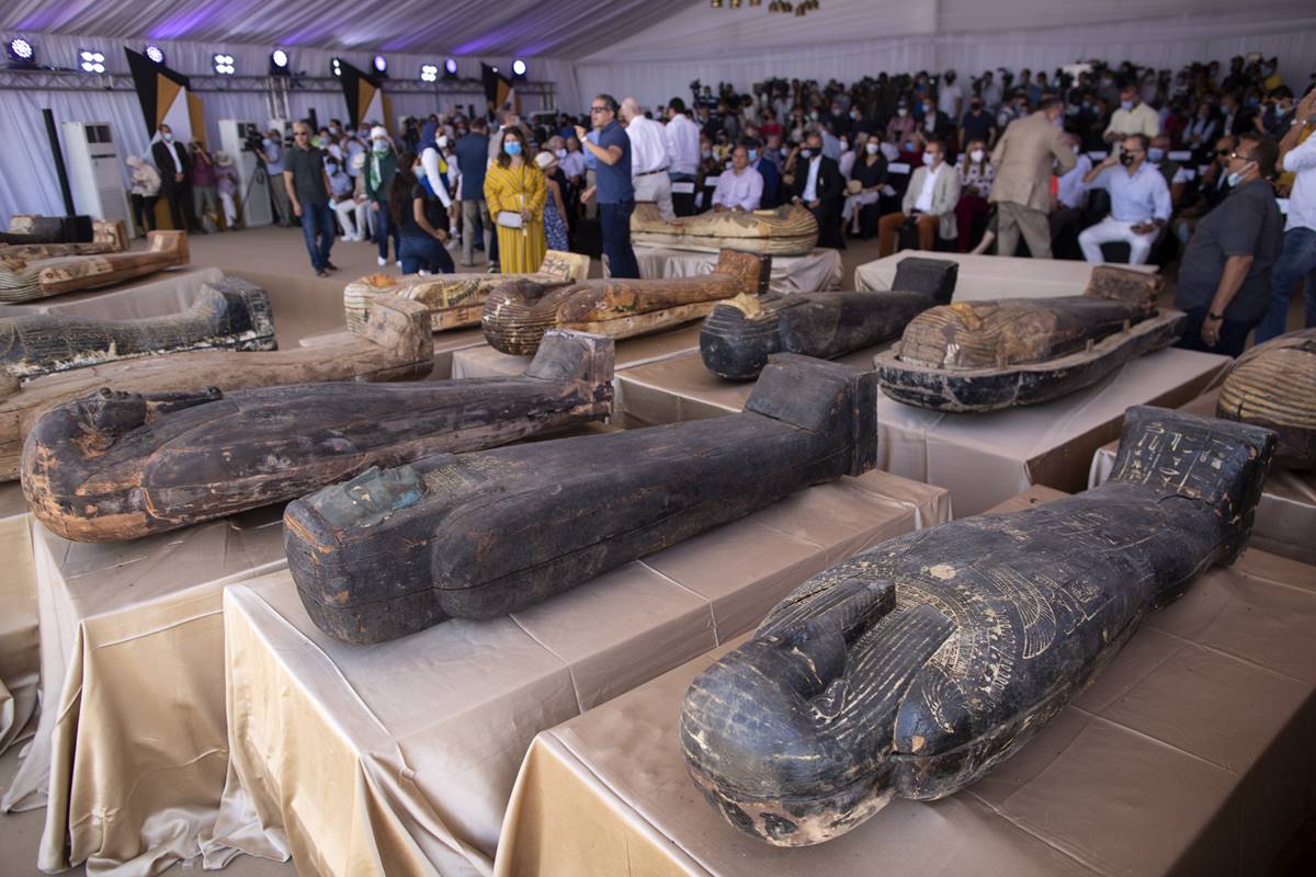 A sarcophagus that is around 2500 years old is displayed at the Saqqara archaeological site, 30 kilometers (19 miles) south of Cairo, Egypt (AP Photo) A sarcophagus that is around 2500 years old is displayed at the Saqqara archaeological site, 30 kilometers (19 miles) south of Cairo, Egypt (AP Photo)