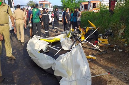 It crashed near Thoppumpady bridge close to the naval base at around 7 am. (IE) It crashed near Thoppumpady bridge close to the naval base at around 7 am. (IE)