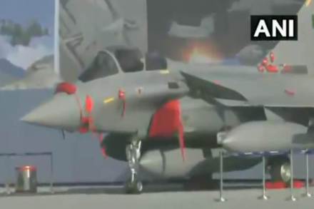 Five Rafale fighter jets were formally inducted into the IAF on September 10 in a major boost to India's air power capability at a time when the country has been engaged in a months-long tense border standoff with China in eastern Ladakh. (Photo source: ANI)