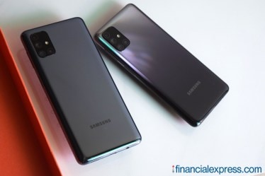 Galaxy M51 on the left, Galaxy M31s on the right. (Photo credit: Saurabh Singh/Financial Express)