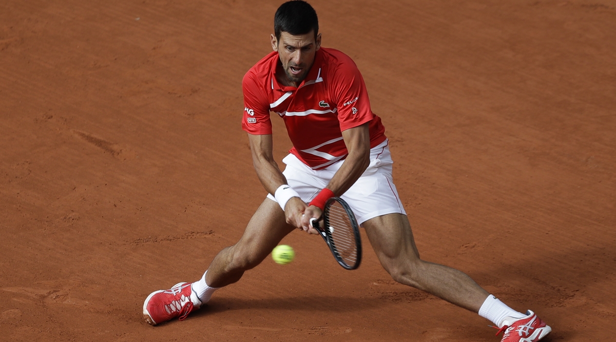 Serbia's Novak Djokovic celebrates after winning his semi final match against Greece's Stefanos Tsitsipas. (Reuters photo) Serbia's Novak Djokovic celebrates after winning his semi final match against Greece's Stefanos Tsitsipas. (Reuters photo)