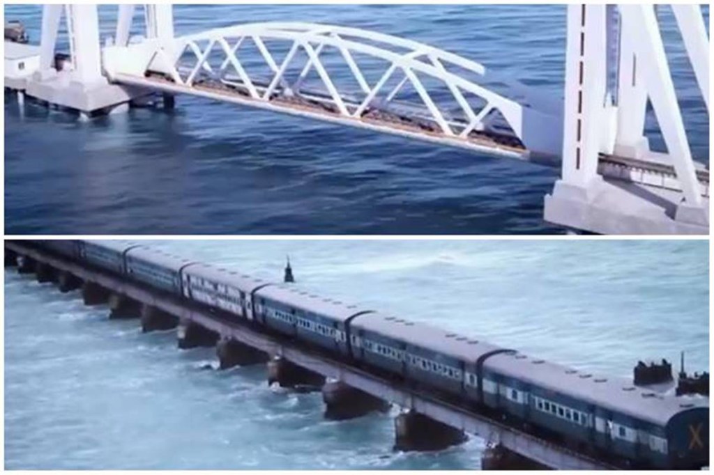 The New Pamban Bridge is scheduled for completion by December 2021. The New Pamban Bridge is scheduled for completion by December 2021.