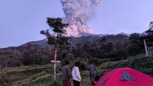Merapi spewed ash and hot gas in a column as high as 6 kilometres (3.7 miles) into the sky in June, but no casualties were reported.