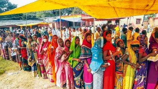 Voters stand in a queue to cast their votes for the Assembly elections in Bhagalpur, Bihar, earlier this month (PTI Image)