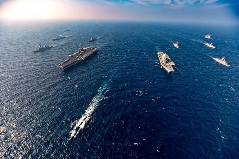 Malabar Naval Exercise Phase II, Malabar Naval Exercise, Malabar Exercise, QUAD Force, INS Vikramaditya, USS Nimitz, US Navy, Ballarat, Australian Navy