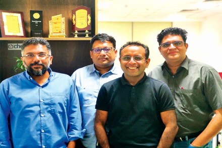 L-R Mohit Goel, Vipul Sharma, Sachin Arora, Rajat Kumar, cofounders, Chqbook