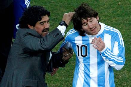 Messi, who played under Maradona managership in the 2010 World Cup in South Africa, termed his illustrious predecessor's death as "sad for the beautiful game." (Reuters/File Photo)