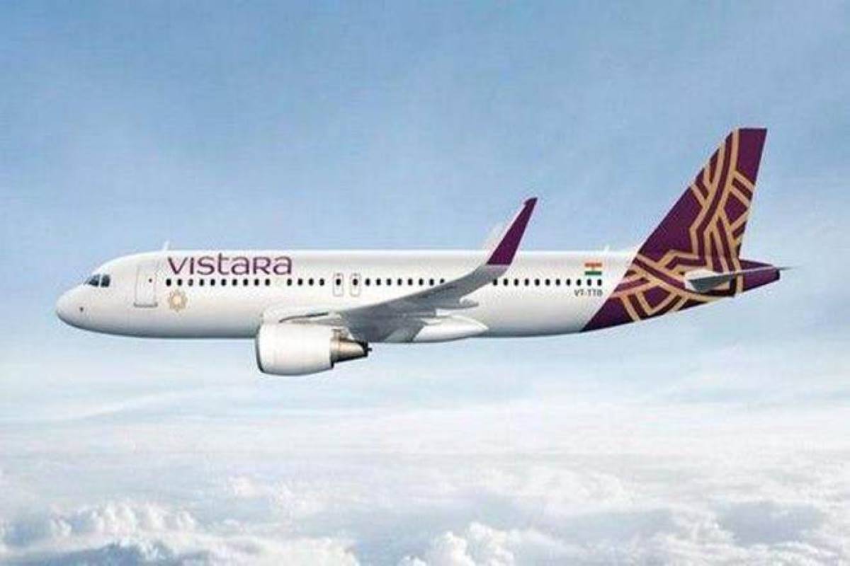 Vistara Airlines flight. Vistara Airlines flight.