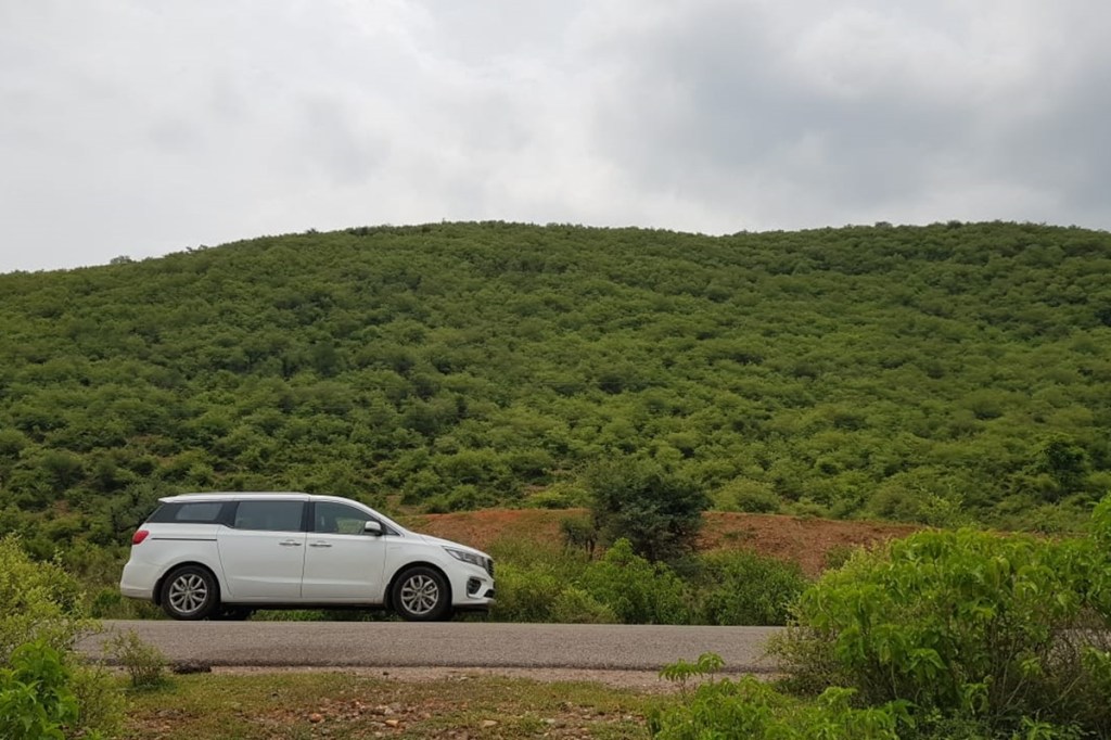 Kia Carnival is one of the most comfortable vehicles for a long road trip (Pictured on the way to Tehla)