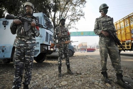 In the early hours of Thursday, there was an encounter between terrorists and security forces near Ban Toll Plaza in the Nagrota area of Jammu district. (Photo source: PTI) In the early hours of Thursday, there was an encounter between terrorists and security forces near Ban Toll Plaza in the Nagrota area of Jammu district. (Photo source: PTI)