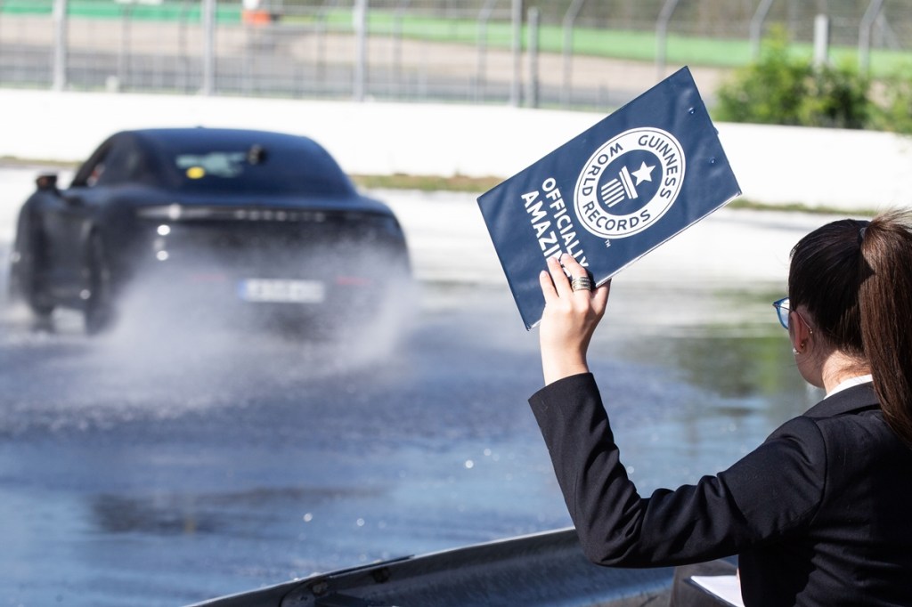 porsche taycan electric car drift world record