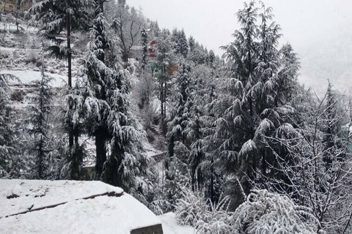 Over one-feet snow has accumulated on the famous skiing slopes of Auli in Chamoli district. Over one-feet snow has accumulated on the famous skiing slopes of Auli in Chamoli district.