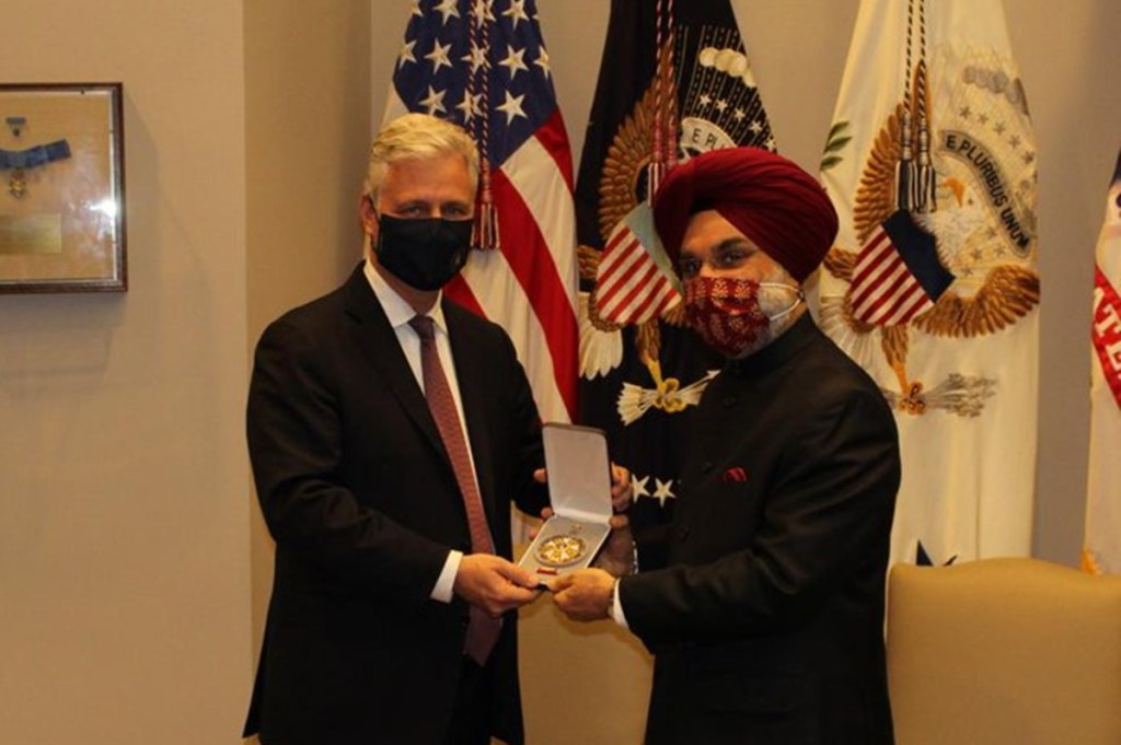 Trump conferred the Legion of Merit, one of the highest military honours of the US, on Modi for his leadership in elevating bilateral strategic partnership and accelerating emergence of India as a global power.