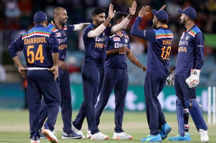 Shardul Thakur (3/51) and debutant Thangarasu Natarajan (2/70 in 10 overs) did their bit but it was Bumrah's (2/43 in 9.3 overs) controlled effort with some swing upfront and the dismissal of a marauding Glenn Maxwell in the nick of time which ultimately turned the match in India's favour. (AP Photo) Shardul Thakur (3/51) and debutant Thangarasu Natarajan (2/70 in 10 overs) did their bit but it was Bumrah's (2/43 in 9.3 overs) controlled effort with some swing upfront and the dismissal of a marauding Glenn Maxwell in the nick of time which ultimately turned the match in India's favour. (AP Photo)