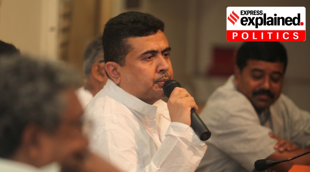 Adhikari, who joined the saffron party in the presence of Union Home Minister Amit Shah on Saturday, has already given up membership of the Trinamool Congress and the ministerial position in the state cabinet. (Photo source: IE) Adhikari, who joined the saffron party in the presence of Union Home Minister Amit Shah on Saturday, has already given up membership of the Trinamool Congress and the ministerial position in the state cabinet. (Photo source: IE)