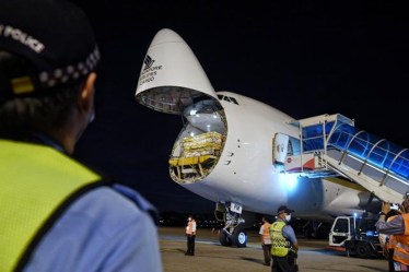 The first batch of the Pfizer-BioNTech COVID-19 vaccine landed in Singapore on Monday. (Photo source: Reuters)
