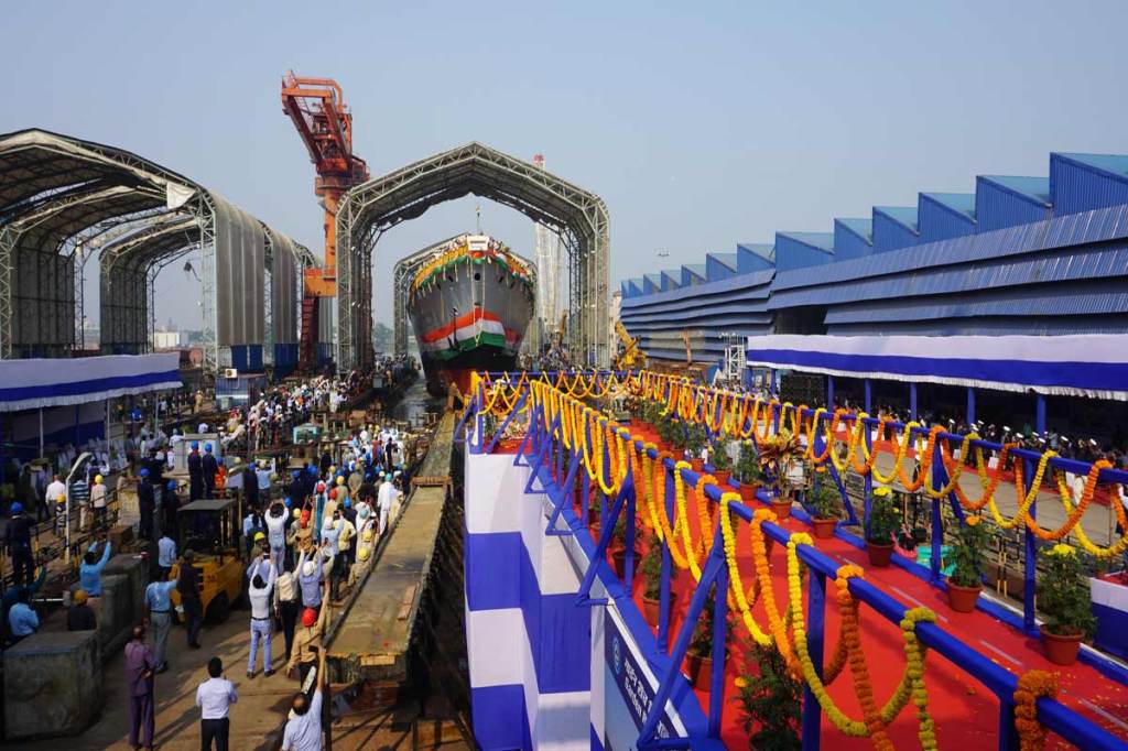P17A ships are the first gas turbine propulsion and largest combat platforms ever built at GRSE. (Photo source: GRSE)