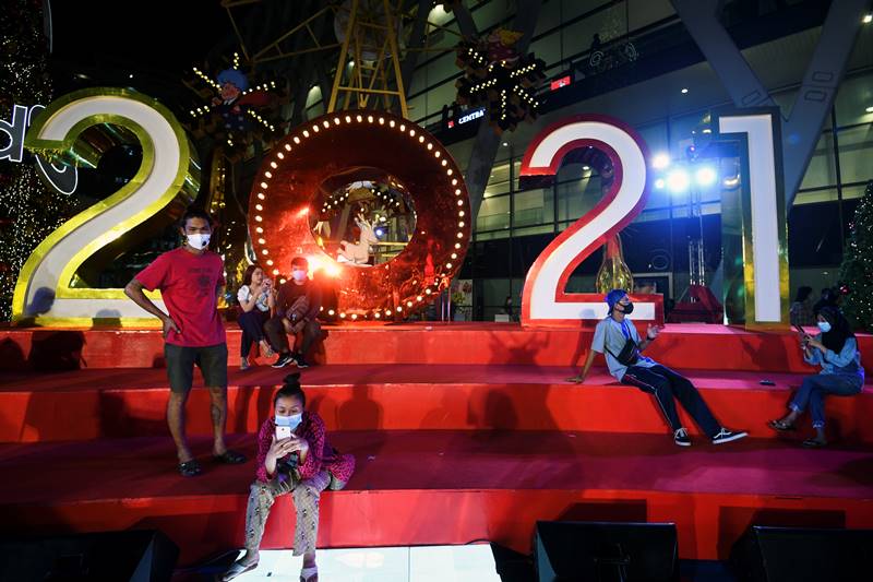 Happy New Year 2021 Spread of the coronavirus disease (COVID-19) in Bangkok Thailand