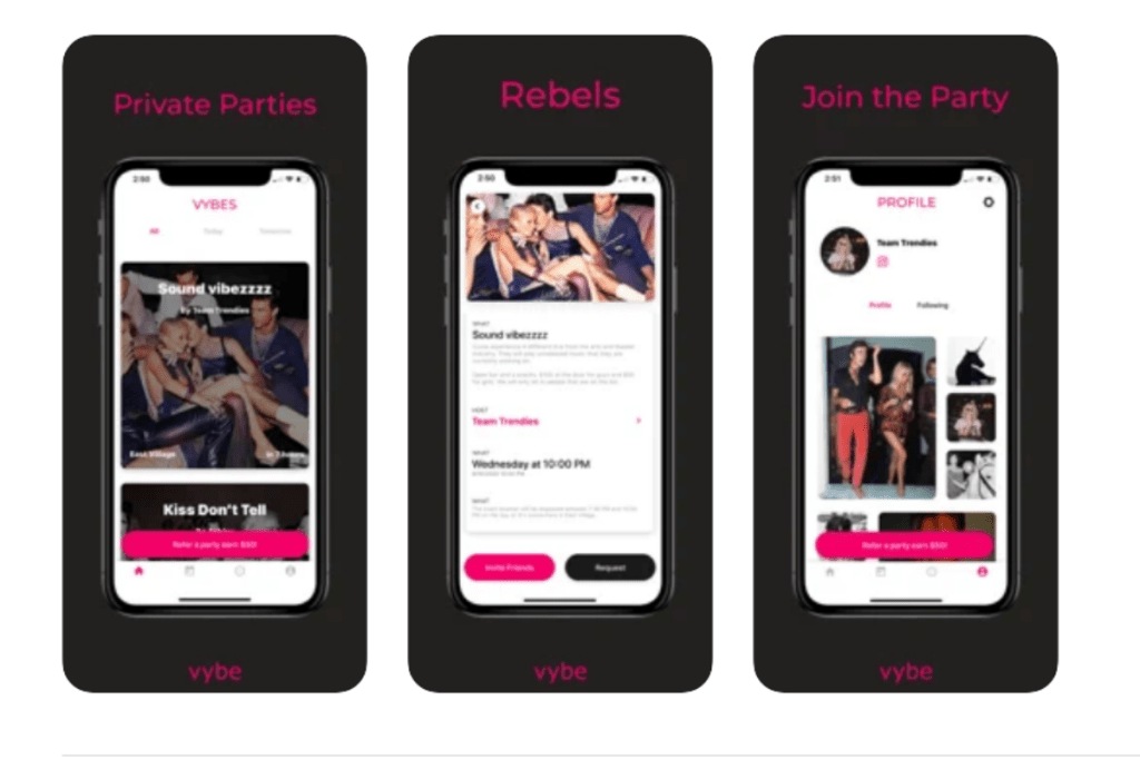 vybe together app, apple store app promoting secret parties, iOS, Tkiok suspends Vybe Together account