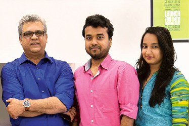 (L-R) Callify CEO Chetan Indap, CTO Sunny Sharma & COO Deepanti Kavi