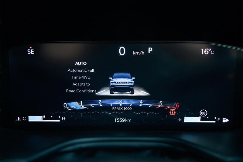 The driver also gets a brand new large 10.25-inch all-digital instrument cluster. Other features on the Compass include the panoramic sunroof, electronically adjustable driver's seat and ventilated front seats, a wireless charging pad, 360-degree parking camera and cruise control.