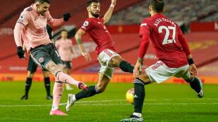 Sheffield United Oliver Burke Manchester United at Old Trafford Manchester England English Premier League